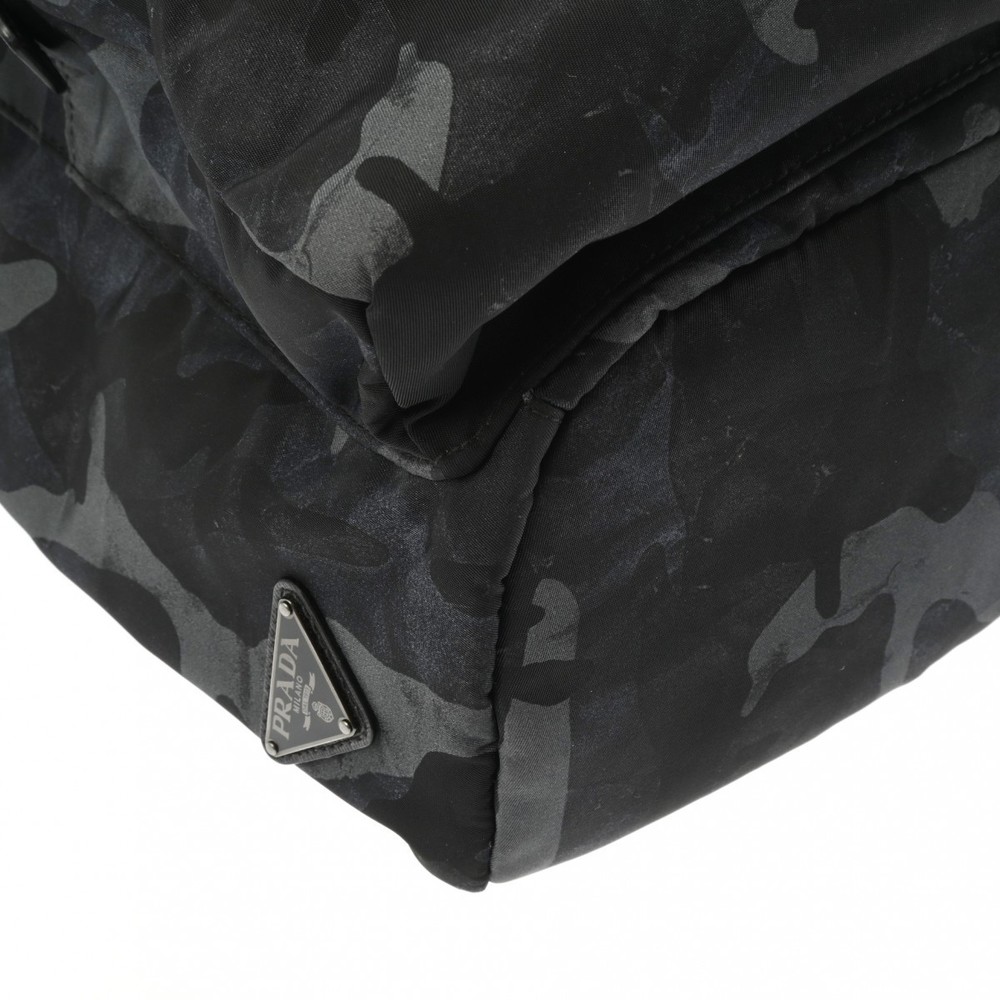 Prada Backpack Camouflage Pattern Black Nylon Bac… - image 7